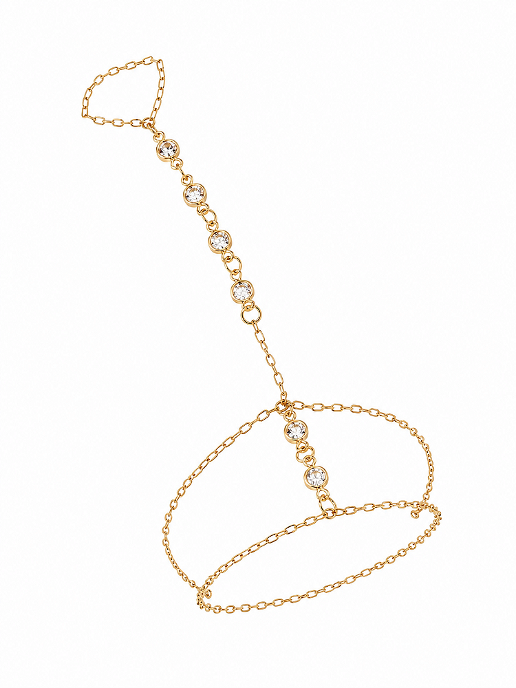Pulseira Hand Chain Banho de Ouro