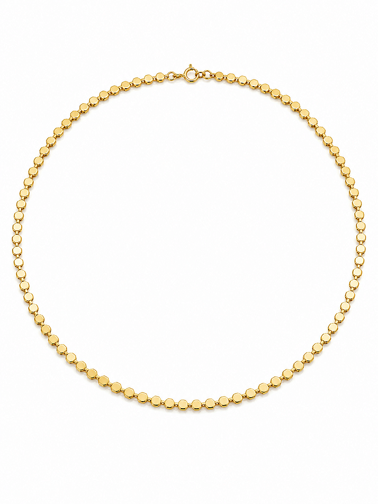 Colar Choker Disco Banho de Ouro