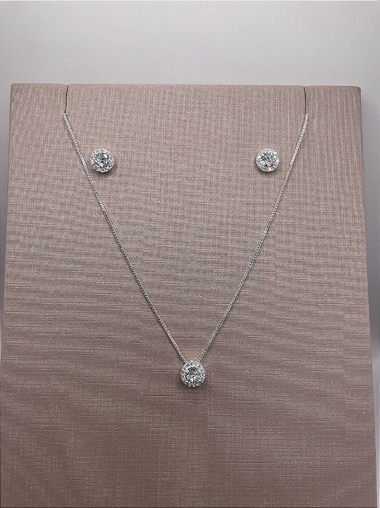 Conjunto Esfera Cristal Banho de Prata