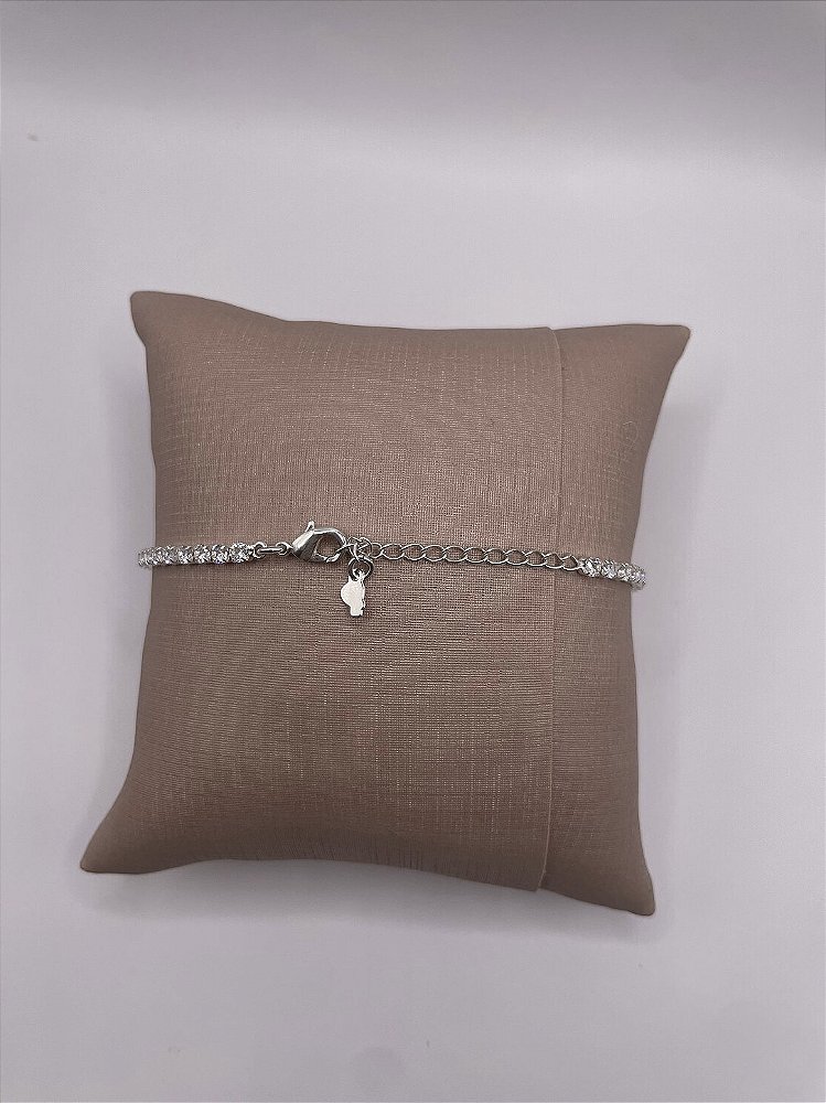 Pulseira Riviera Cristal Banho de Prata