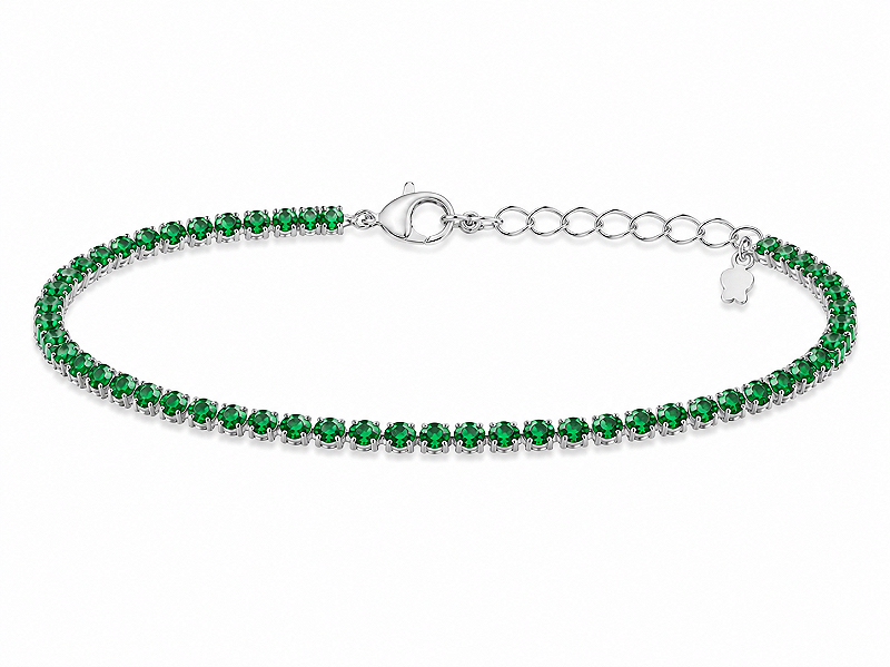 Pulseira Riviera Verde Banho de Prata