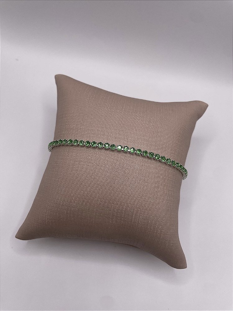 Pulseira Riviera Verde Banho de Prata