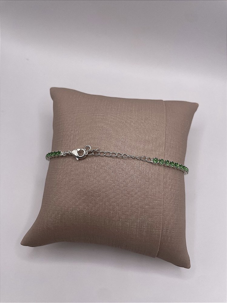 Pulseira Riviera Verde Banho de Prata