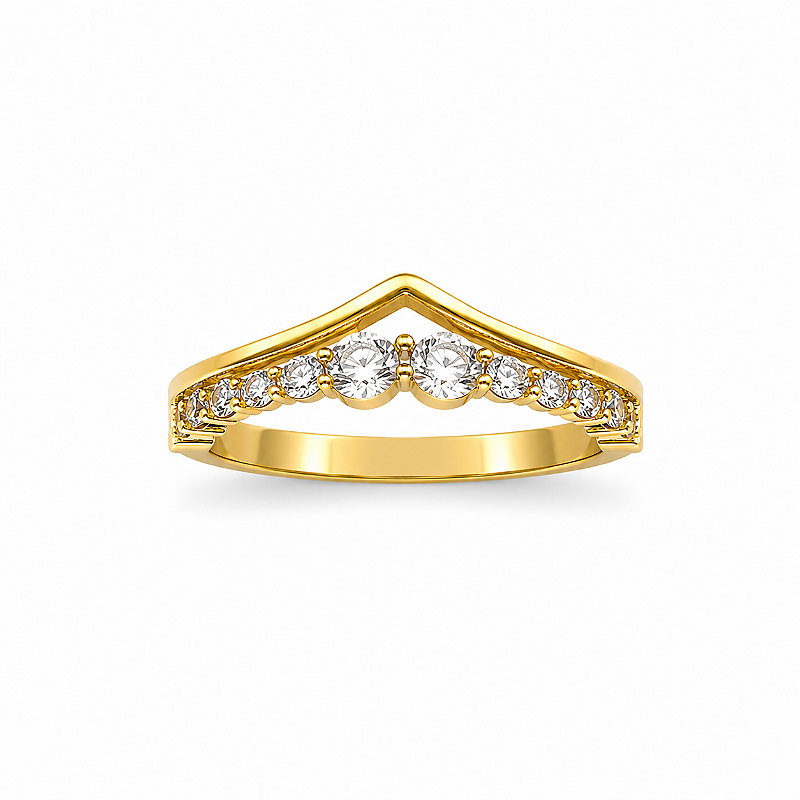Anel Princesa Laço Banho de Ouro