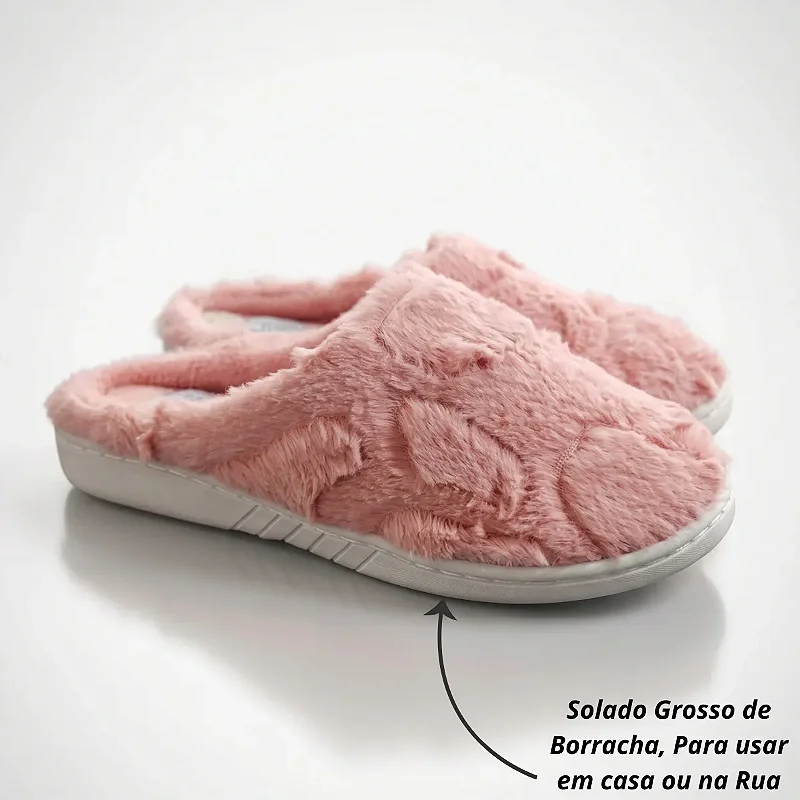 Pantufa Gasf Feminina Forrada Em Lã Conforto E Elegância