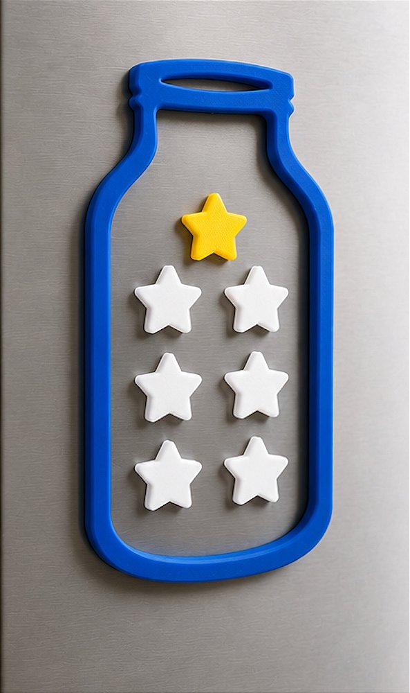Pote De Incentivo E Recompensa Positiva Infantil 7 Estrelas Magnético