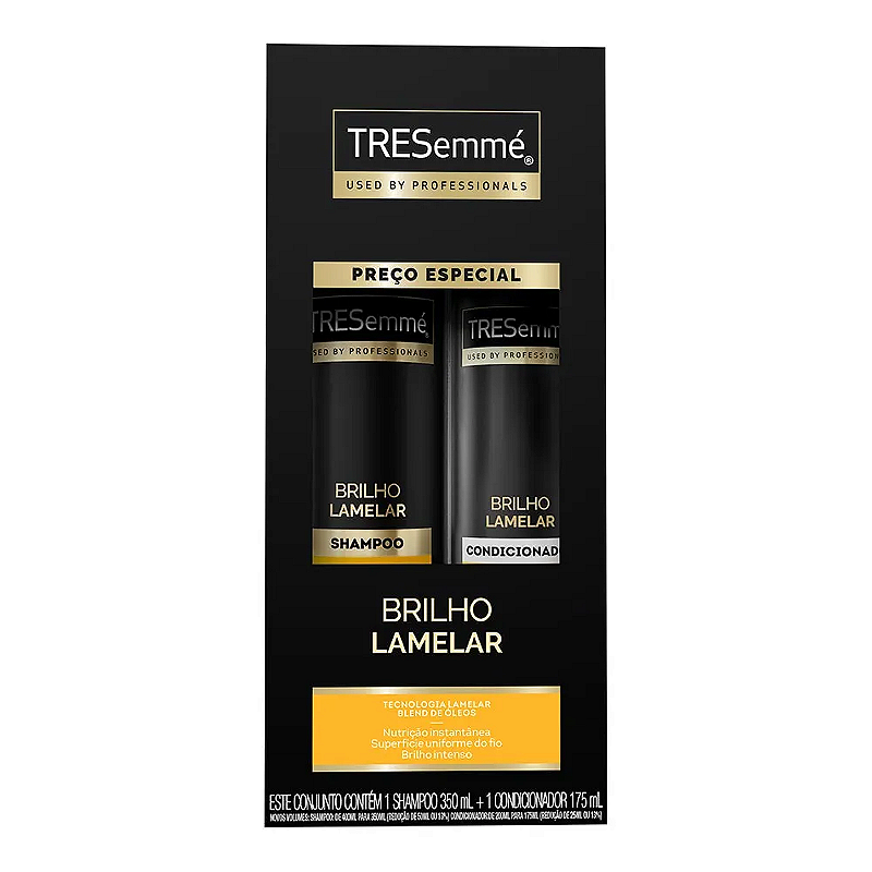 Kit Shampoo e Condicionador Brilho Lamelar (TRESemmé) - 350mL+175mL
