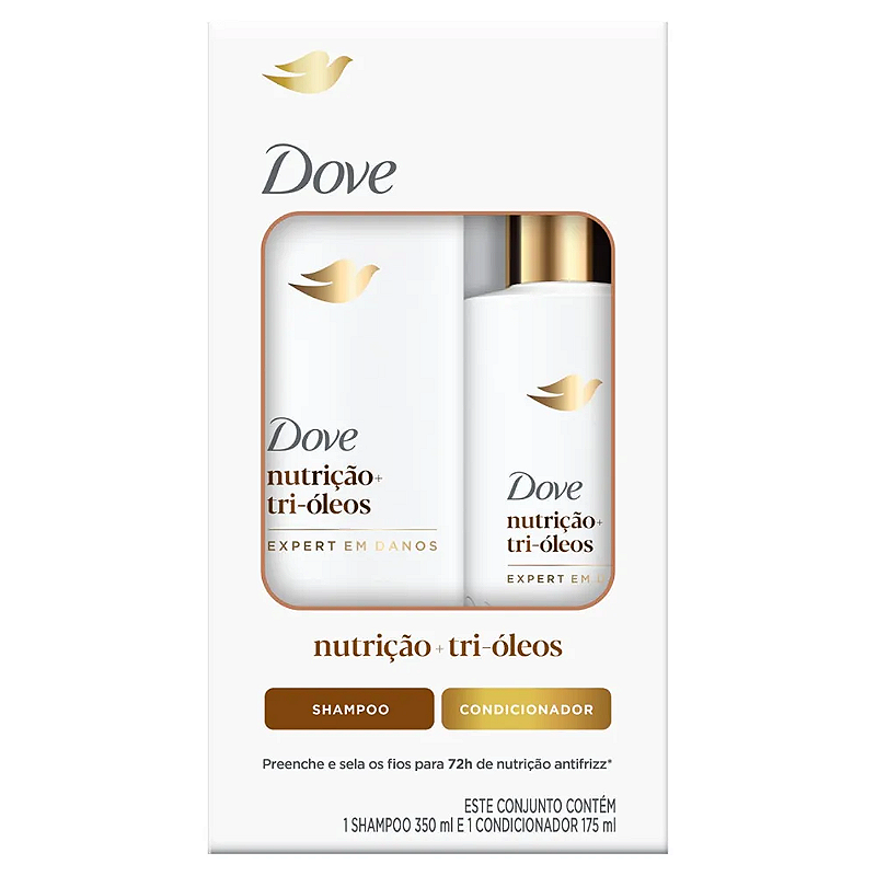 Kit Shampoo + Condicionador Nutrição + Tri-Óleos (Dove) - 350mL+175mL