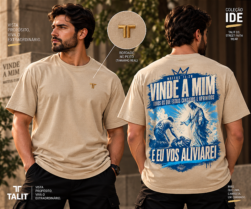 Camiseta IDE - TALIT - AREIA - Cód.: 004