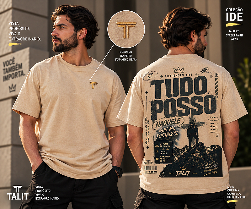 Camiseta IDE - TALIT - AREIA - Cód.: 015