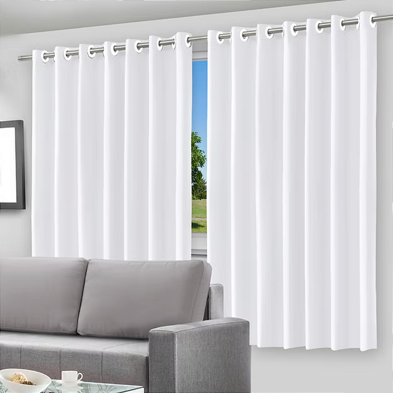Cortina Blackout Película Cinza com Ilhós - 200x140cm