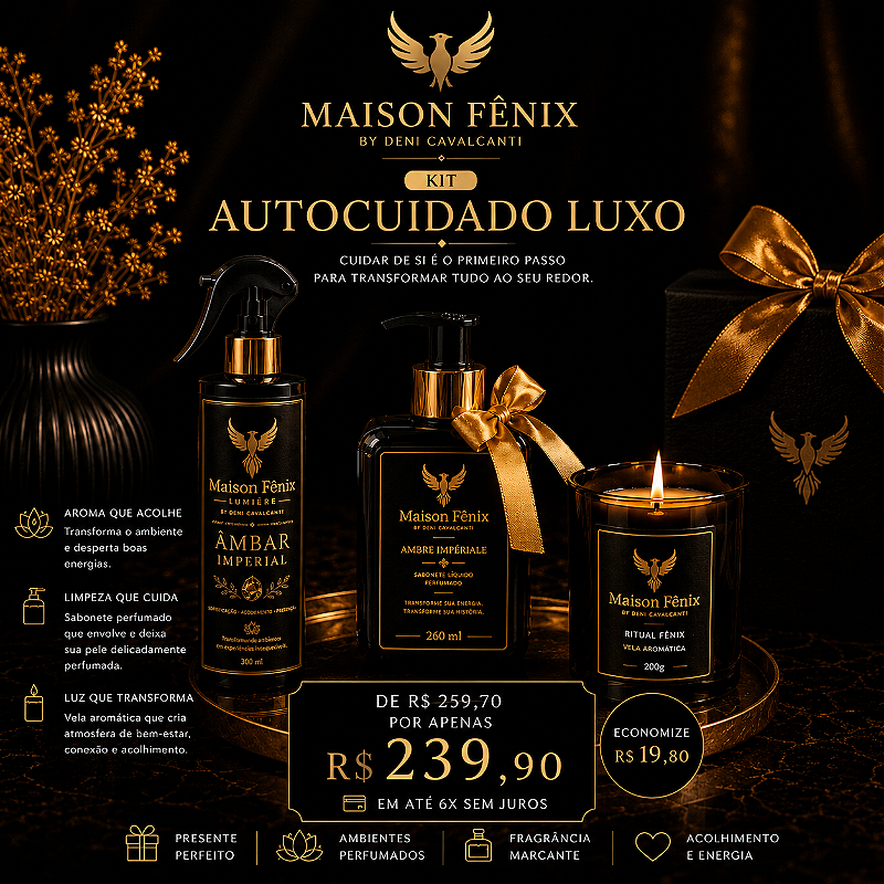KIT AUTOCUIDADO LUXO – MAISON FÊNIX