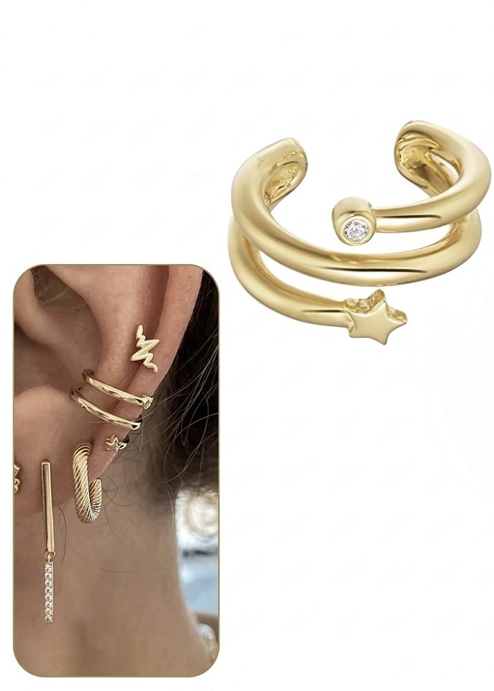 Ear Cuff Orbit Star - Prata 925