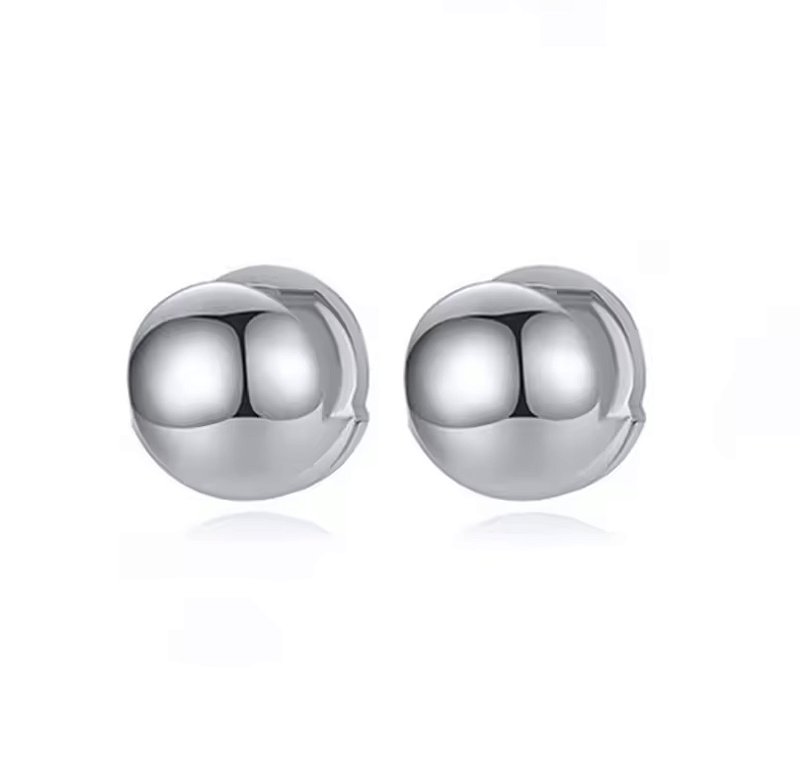 Argola Esfera Polida - Prata 925