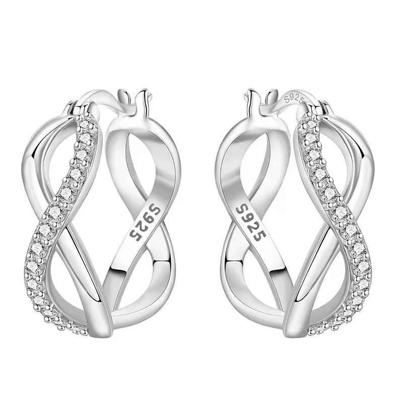 Argola Entrelaçada Infinity - Prata 925