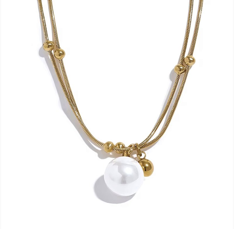 Colar Duplo Pearl & Spheres