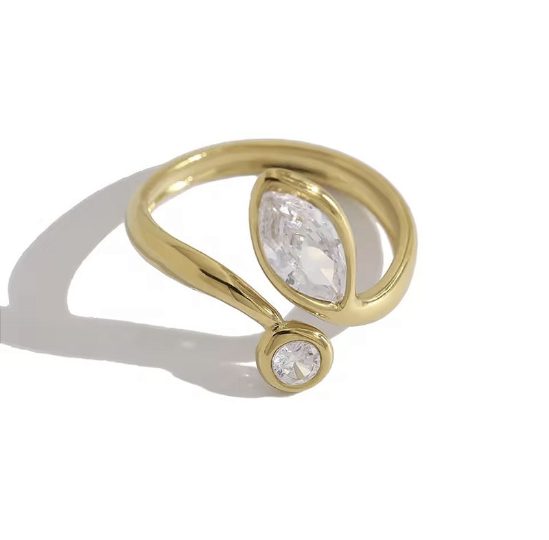 Anel Open Duo Zirconia