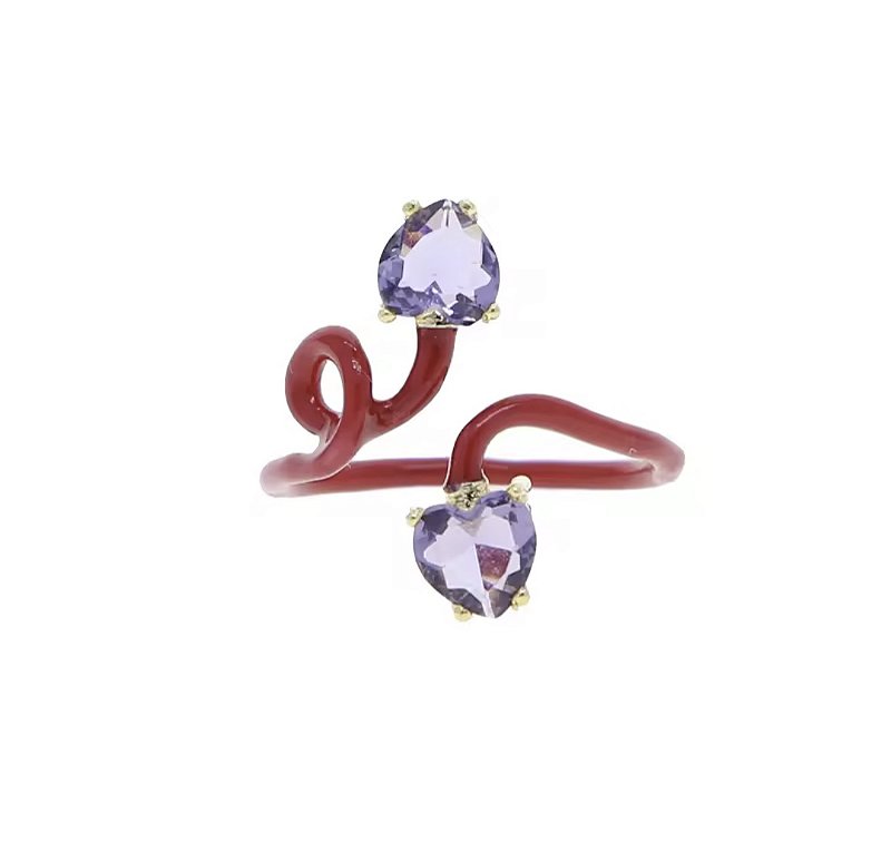Anel Esmaltado Double Twirl