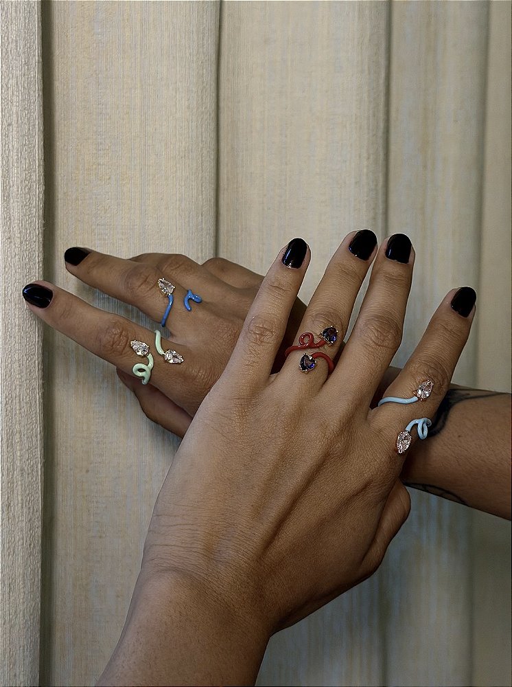 Anel Esmaltado Double Twirl
