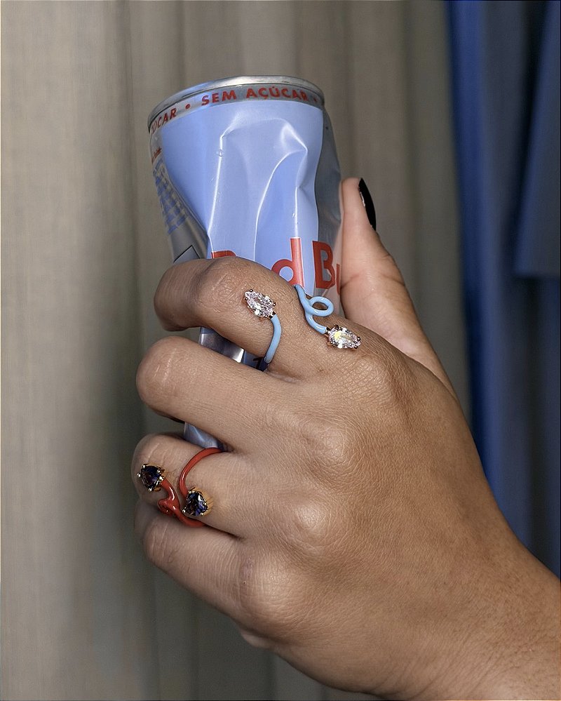 Anel Esmaltado Double Twirl