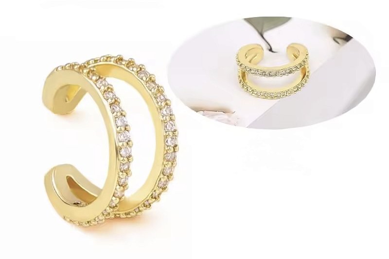 Piercing Fake Double Zircônia - Prata 925