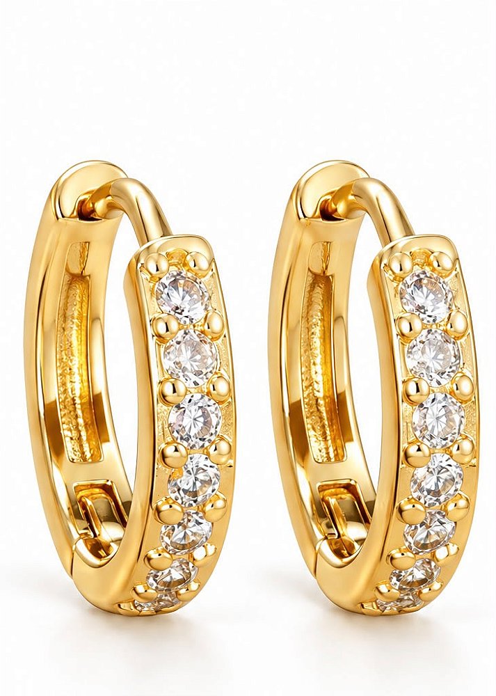 Argola Stellar Pavé - Prata 925