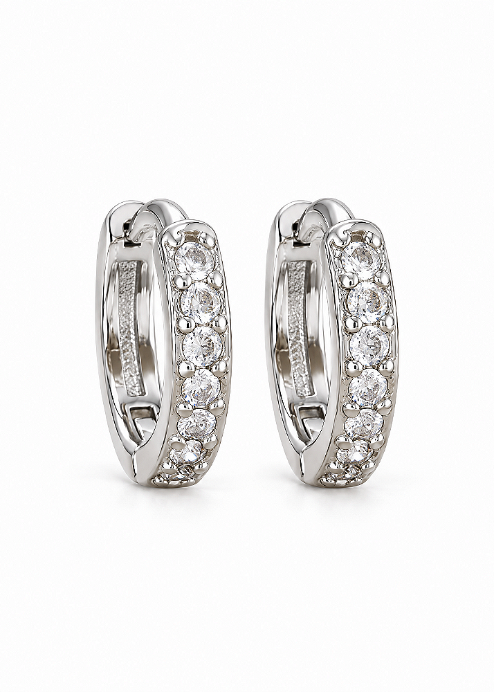 Argola Stellar Pavé - Prata 925