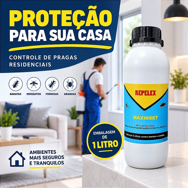 Maxinset – Produto para Controle de Baratas, Aranhas, Pulgas e Formigas