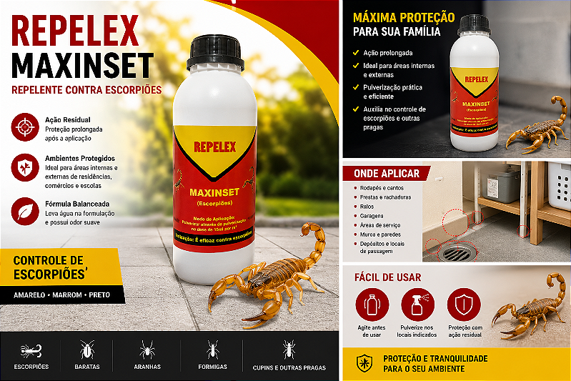 Repelex Escorpiões – Produto para Controle de Escorpiões