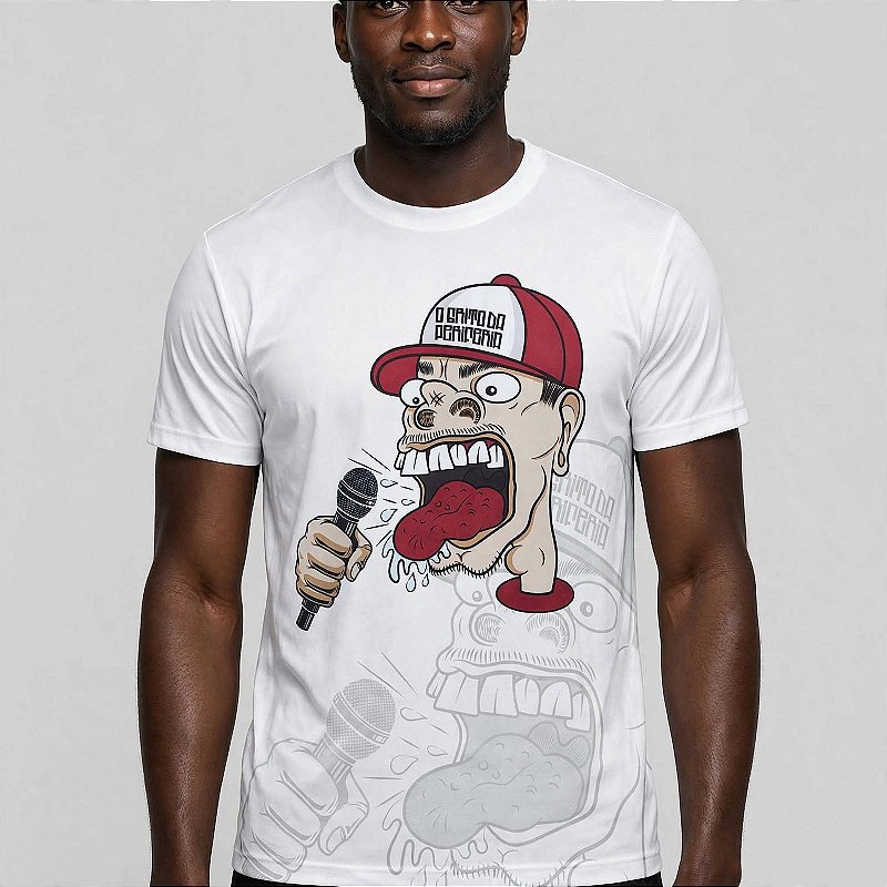T-shirt Branca Estampa O Grito da Periferia - Rap / Streetwear