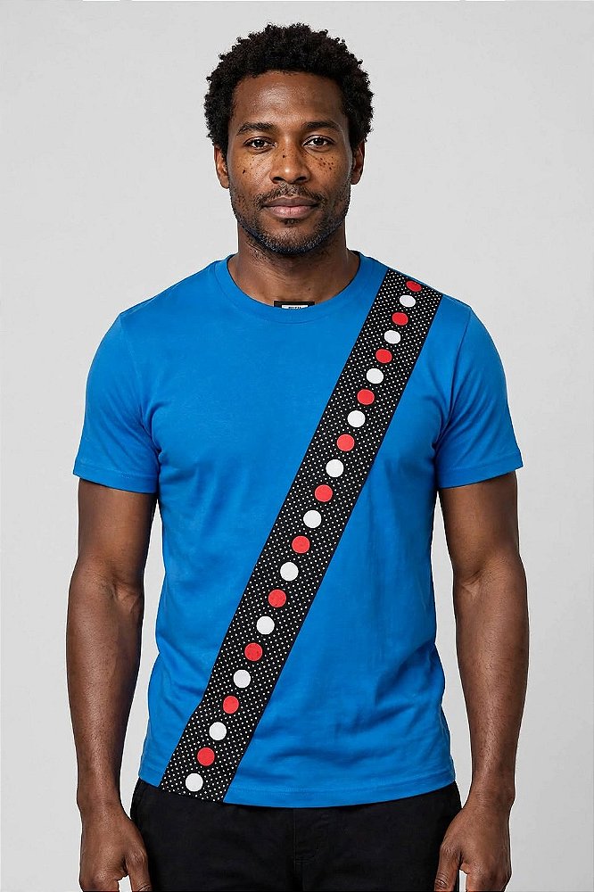 T-shirt Azul Faixa Transversal afro