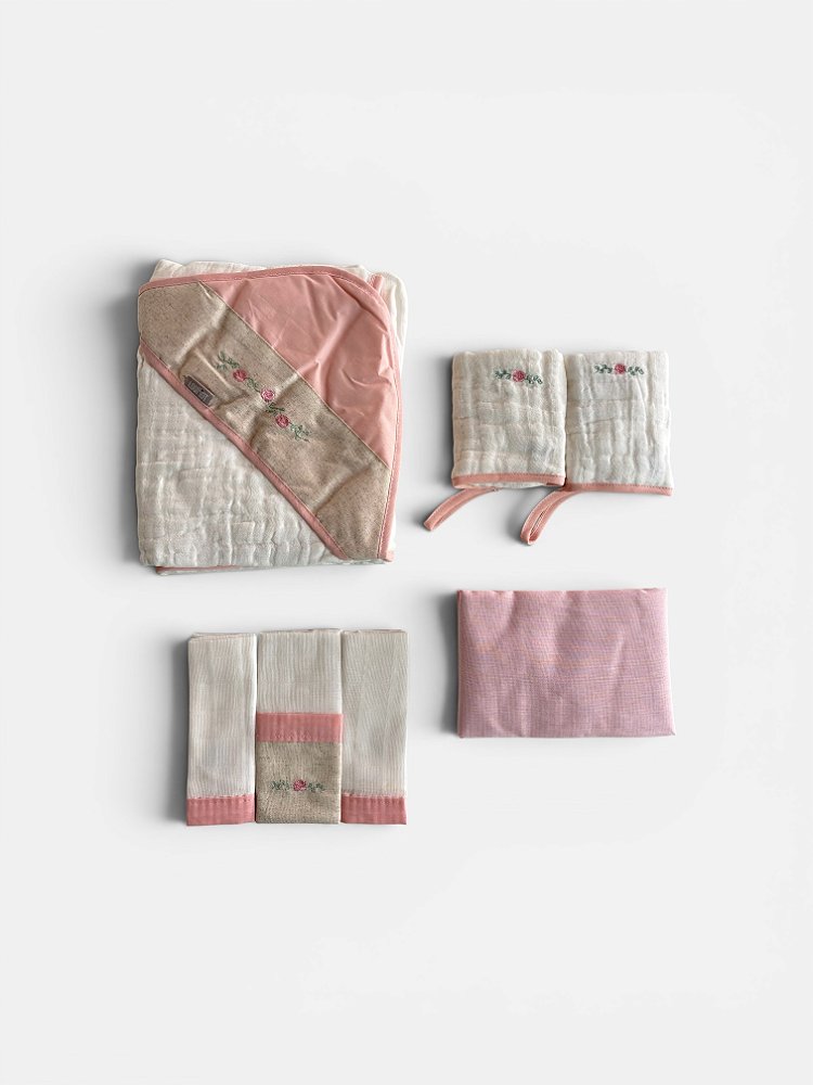 Kit enxoval bebê minimalista nature toalha fralda pano
