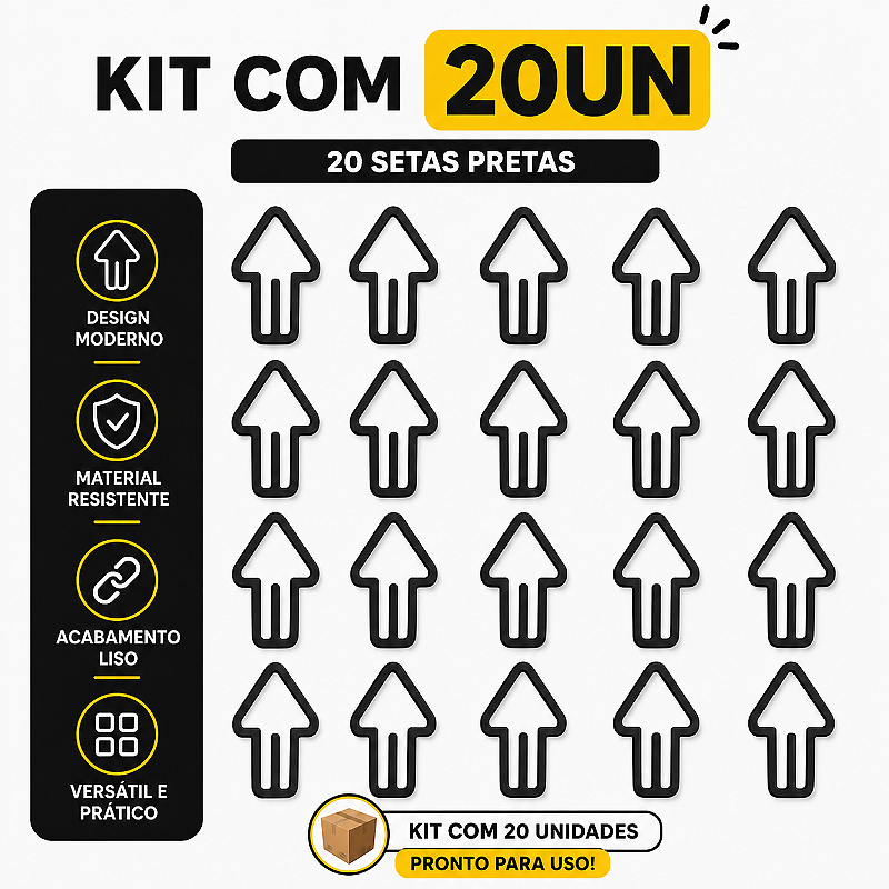 Kit 20 Unidades Marca Páginas Setas