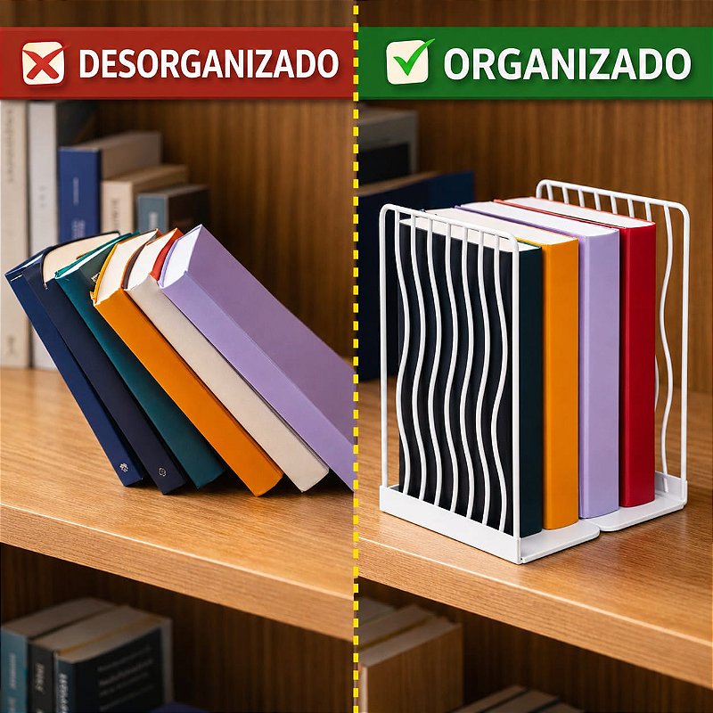 Organizador de Livros Aramado Vertical Branco