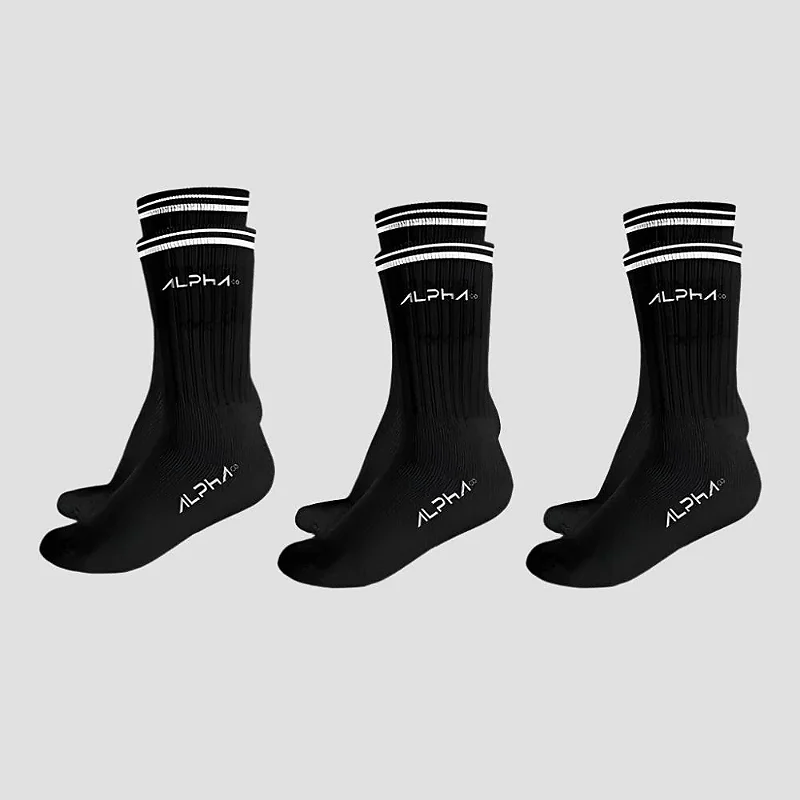 Kit com 3 Meias Alpha - Preto