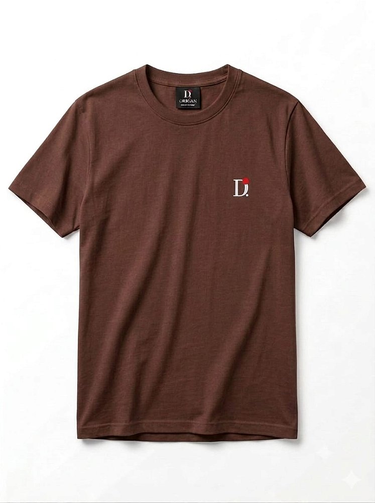 Camiseta Básica Unissex Manga Curta Regular Dorigan - Marrom