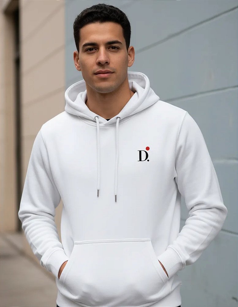 Moletom Premium com Capuz D.ORIGAN® Essencial Branco