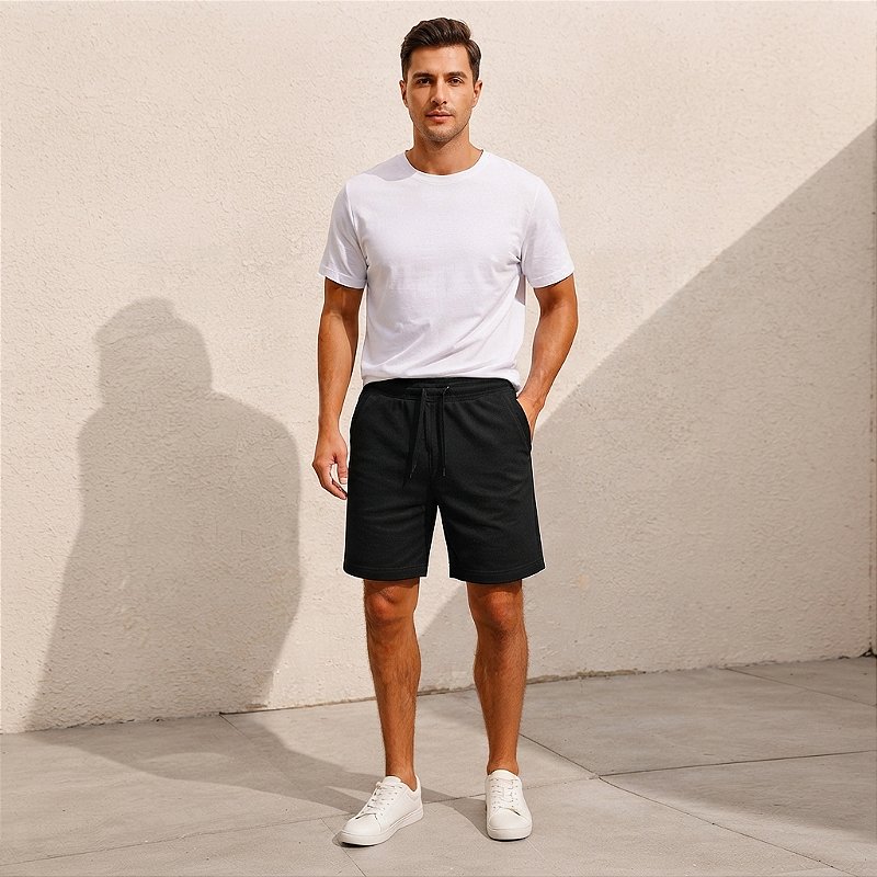 Bermuda Moletom Essencial Preto