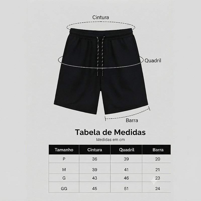Bermuda Moletom Essencial Preto