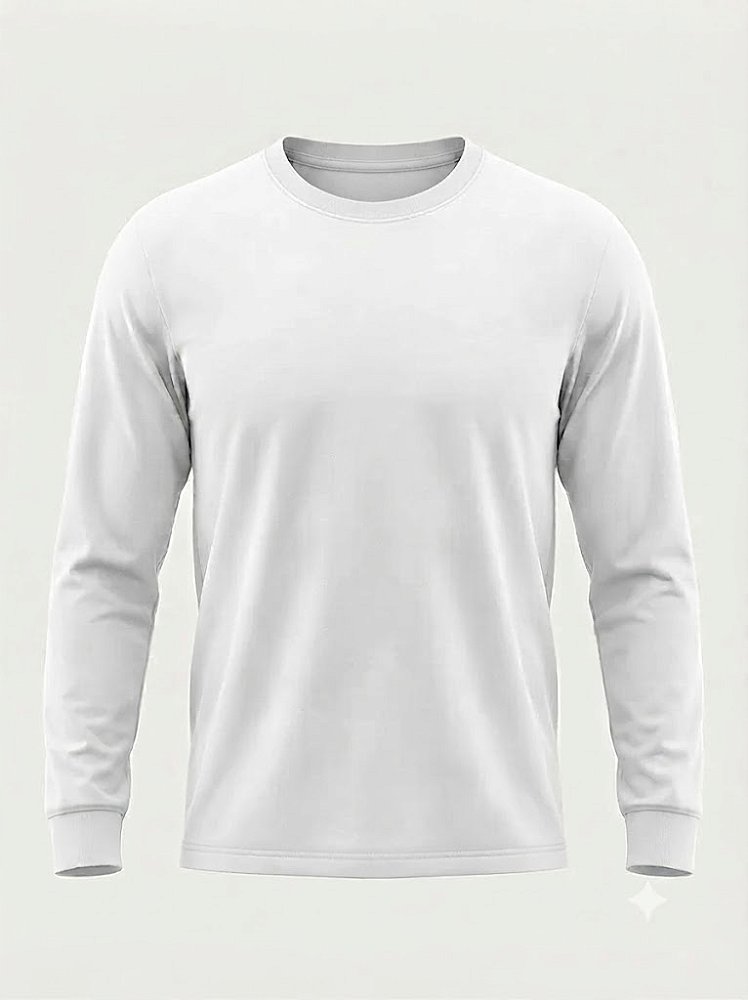 Camiseta Básica Unissex Manga Longa Branca