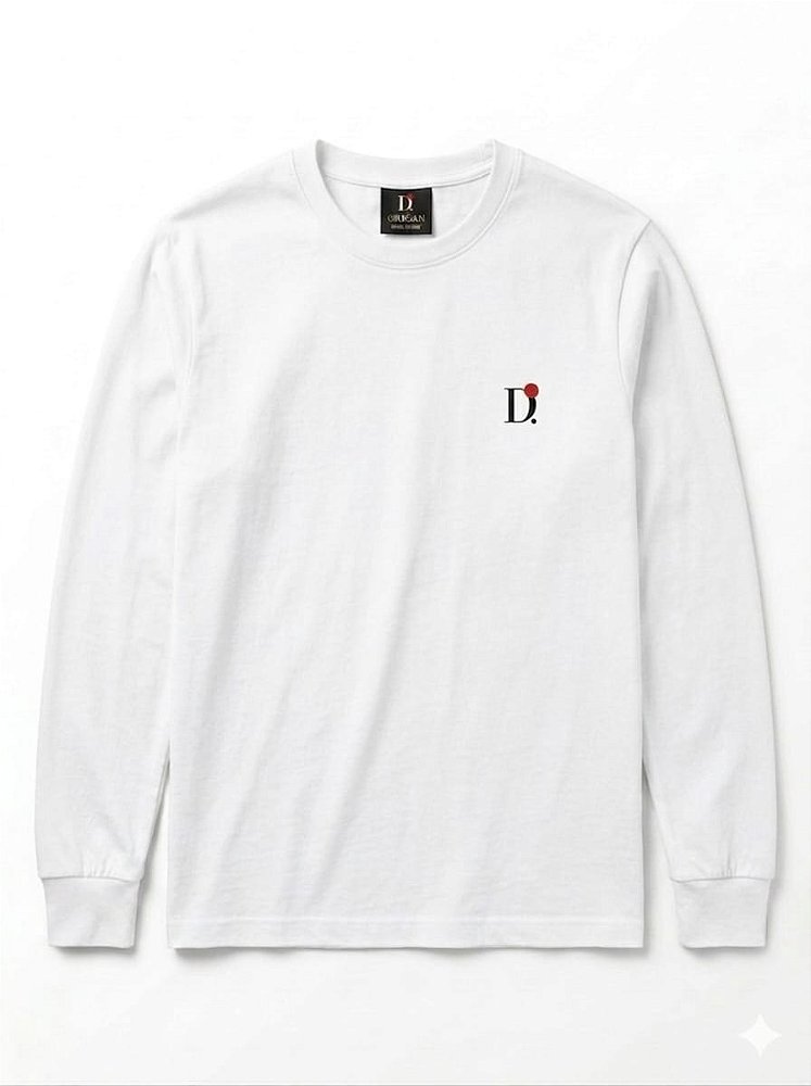 Camiseta Básica Unissex Manga Longa Branca D.ORIGAN