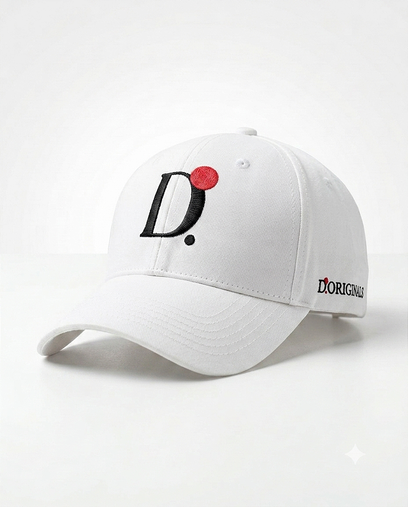 Boné Branco D.ORIGAN® | Ícone D Bordado em Alto Relevo