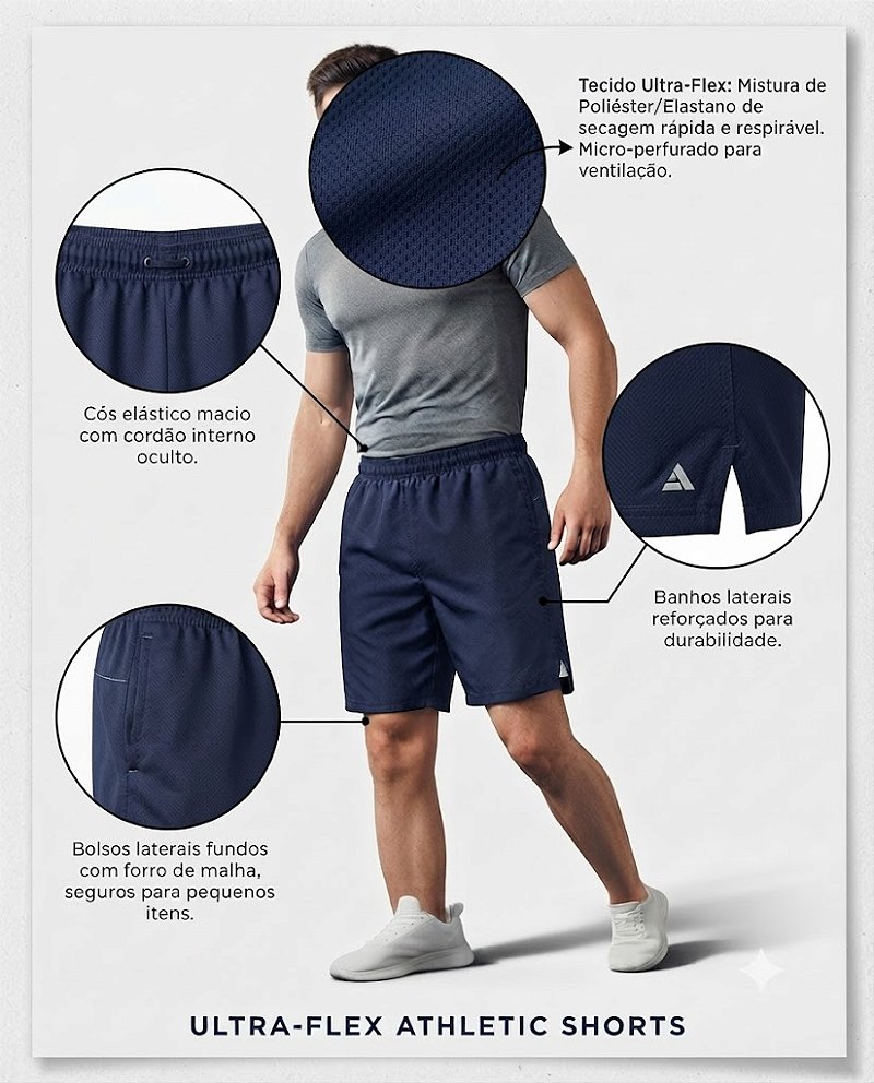 Shorts Tactel Unissex – Azul Marinho