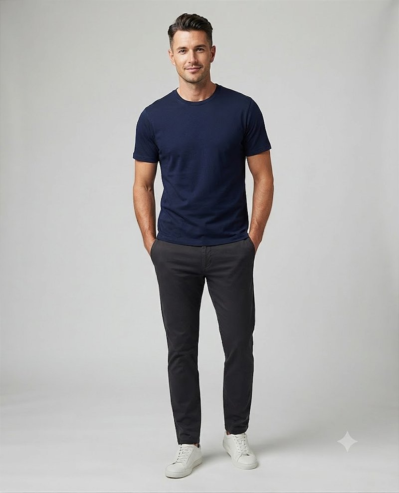 Camiseta Dry Fit Manga Curta Azul Marinho