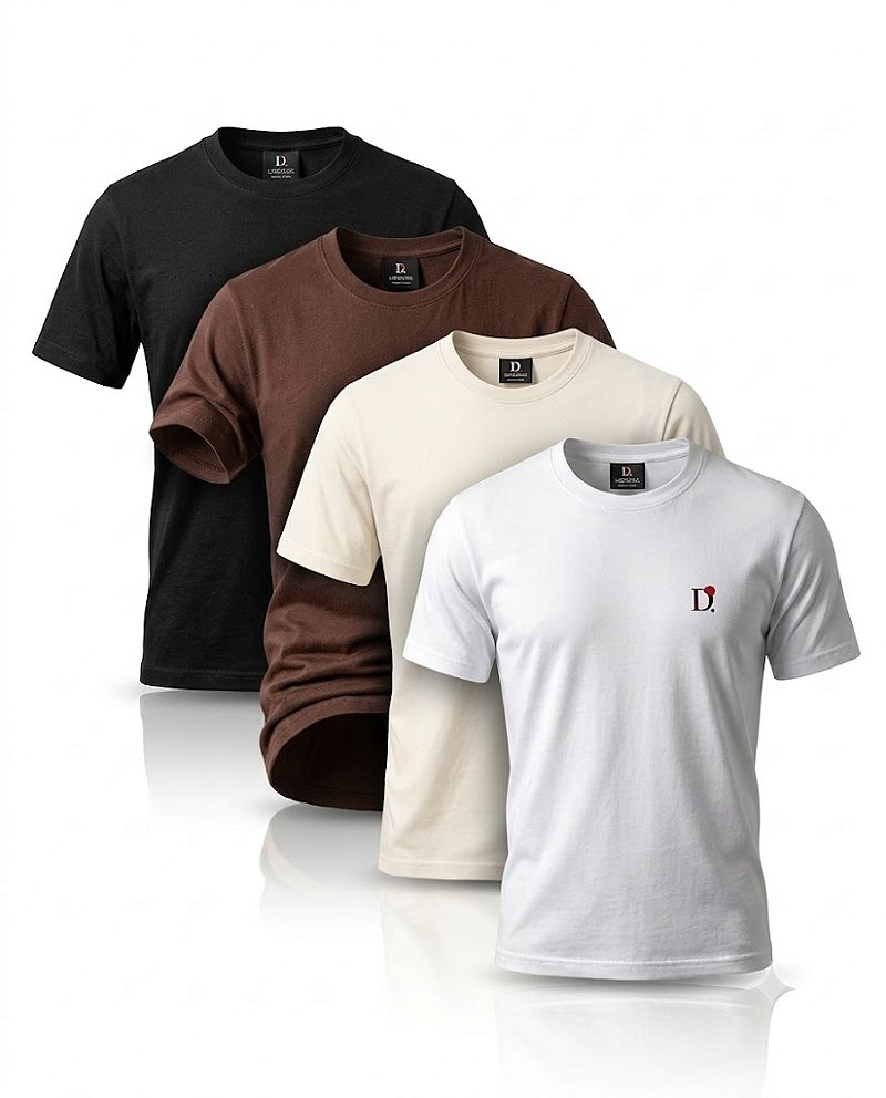 Kit 4 Camisetas Slim Premium – Tons Clássicos & Terra