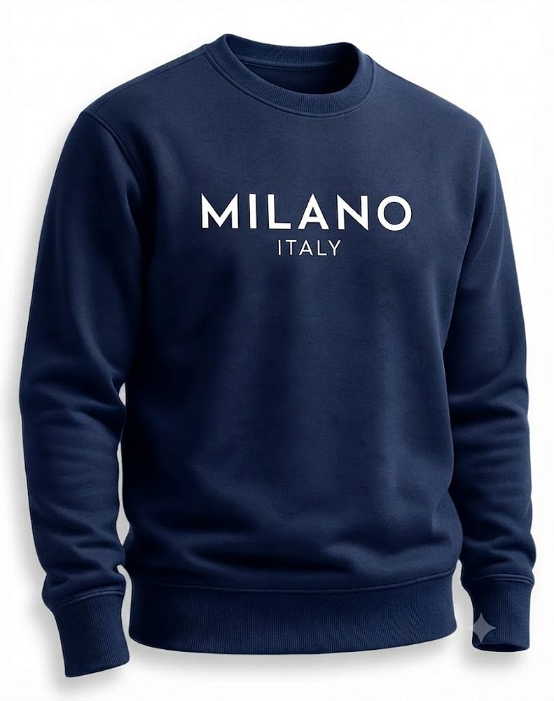 Moletom Careca Essential Azul Marinho Milano Italy