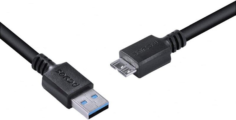 CABO PARA HD EXTERNO USB A 3.0 MACHO PARA MICRO USB B 3.0 (10 PINOS) MACHO 28AWG PURO COBRE 5 METROS - PUAMCM3-5, PCYES