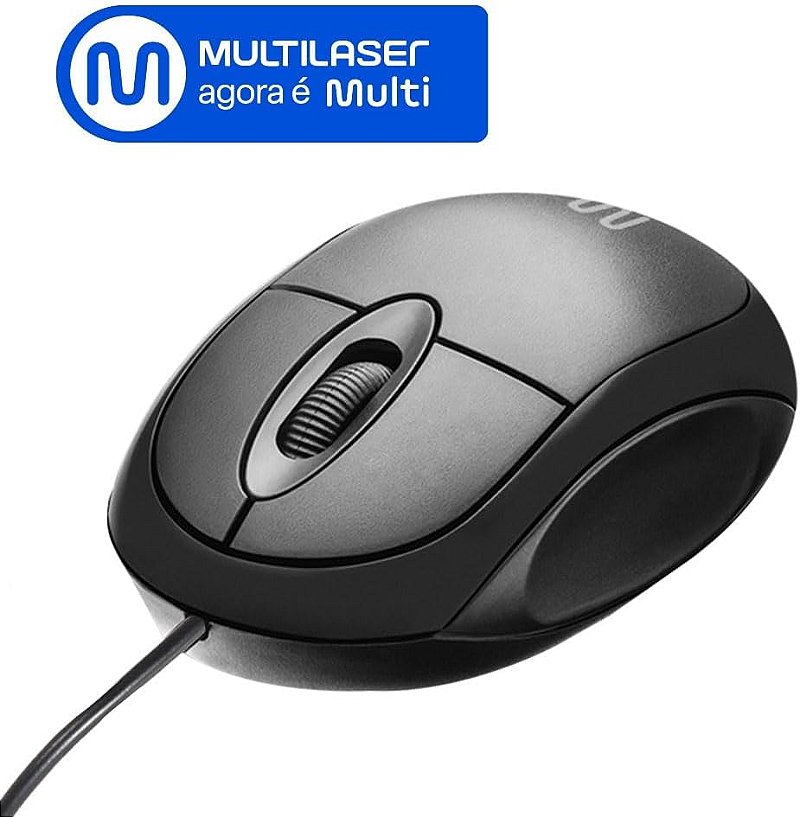 Mouse com Fio Multi Classic Box USB 1200 DPI com Design Compacto e Cabo de 1,2m – Preto MO300 Visite a loja Multilaser