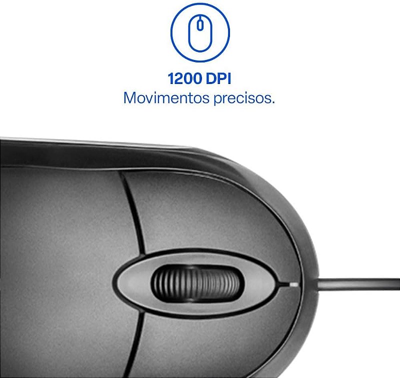 Mouse com Fio Multi Classic Box USB 1200 DPI com Design Compacto e Cabo de 1,2m – Preto MO300 Visite a loja Multilaser