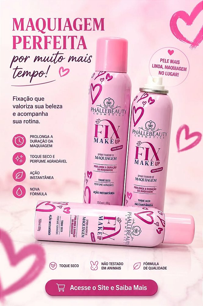 Spray Fixador de Maquiagem Fix Make Up – Phállebeauty Cosmetics (150ml / 88g)